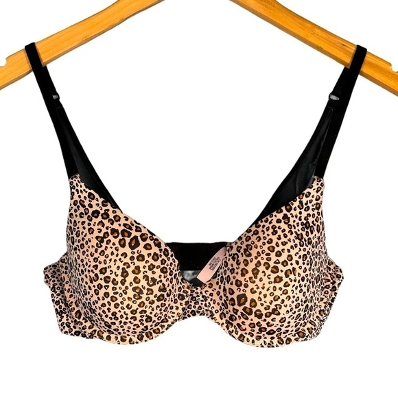 Victoria's Secret Leopard Print Uplift Semi Demi Bra Size 32C - Picture 1 of 8